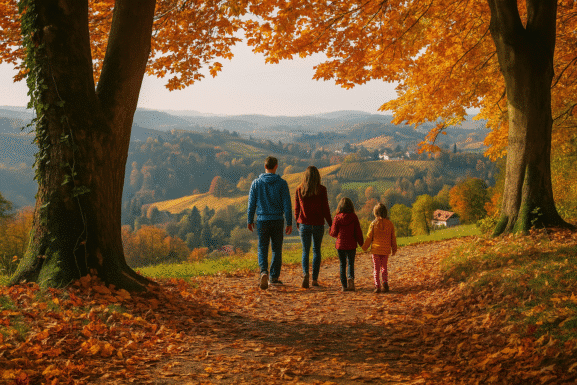 Družinski jesenski izlet med krompirjevimi počitnicami v Sloveniji