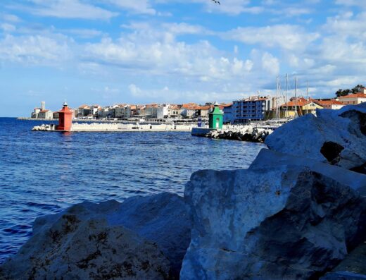 Piran Live webcam view to Punta and Mandrač